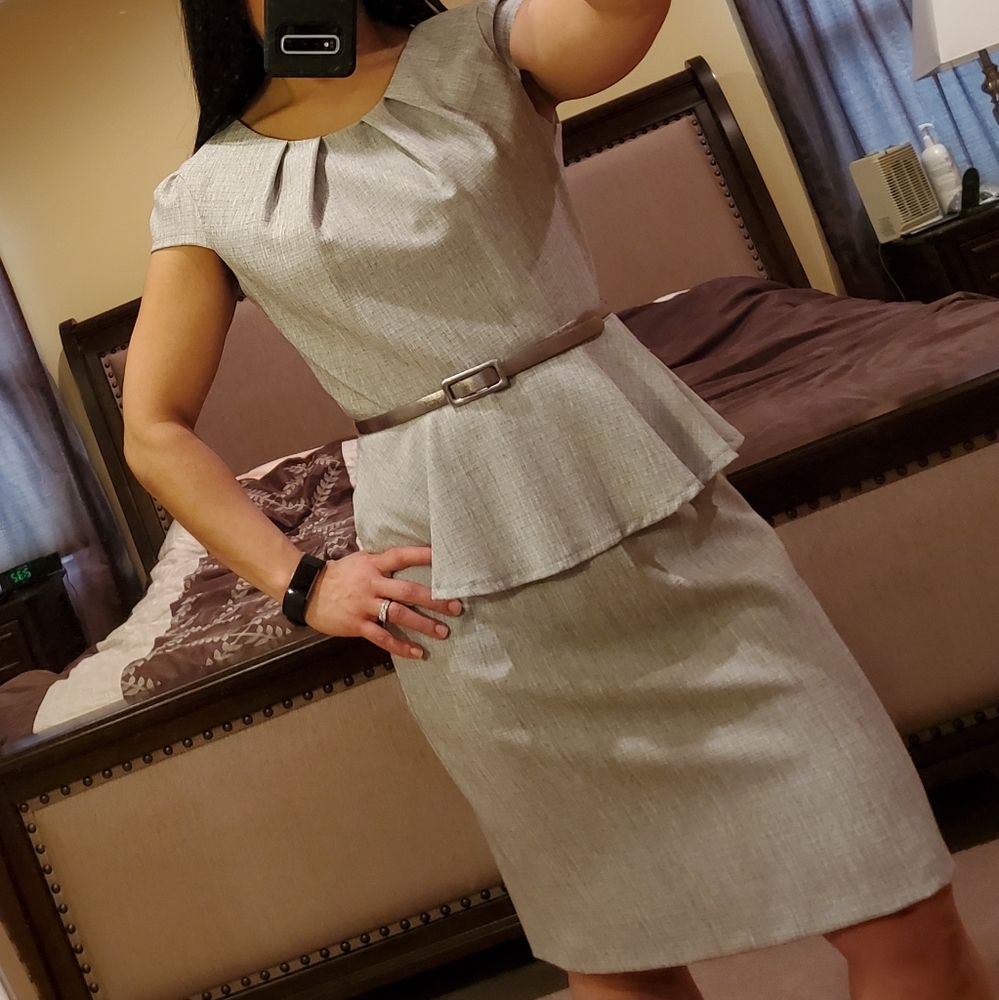 Gray peplum dress